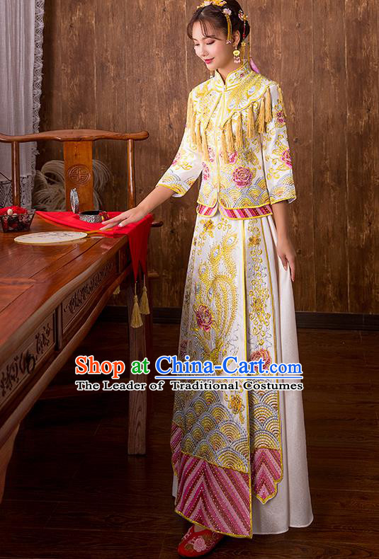 Traditional Chinese Wedding Costumes Traditional Xiuhe Suits Ancient Chinese bridal Full Dress