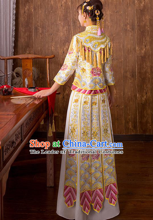 Traditional Chinese Wedding Costumes Traditional Xiuhe Suits Ancient Chinese bridal Full Dress