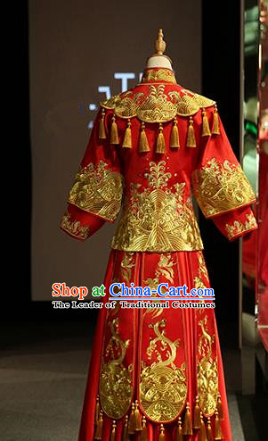 Traditional Chinese Wedding Costumes Traditional Xiuhe Suits Ancient Chinese bridal Full Dress