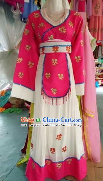 Traditional Chinese Peking Opera Mui Tsai Rosy Costume Beijing Opera Maidservants Dress for Adults