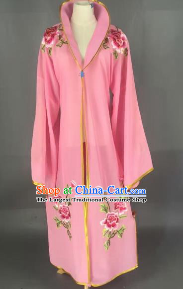 Traditional Chinese Peking Opera Diva Costume Beijing Opera Embroidered Pink Cloak for Adults