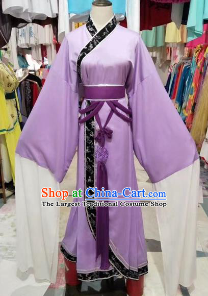 Chinese Shaoxing Opera Young Lady Princess Purple Hanfu Dress Traditional Beijing Opera Diva Costume for Adults