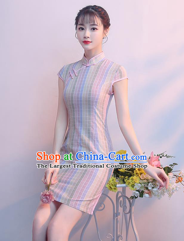 Chinese Traditional Qipao Dress Retro Cheongsam Compere Costume for Women