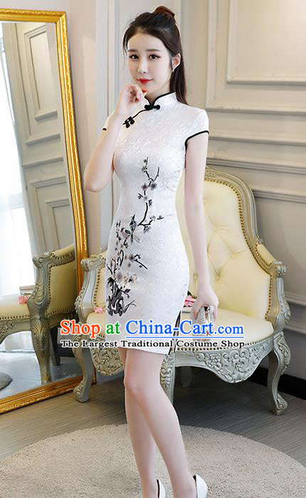Traditional Ancient Chinese Young Women Cheongsam Dress Republic of China Tangsuit Stand Collar Blouse Dress Tang Suit Clothing