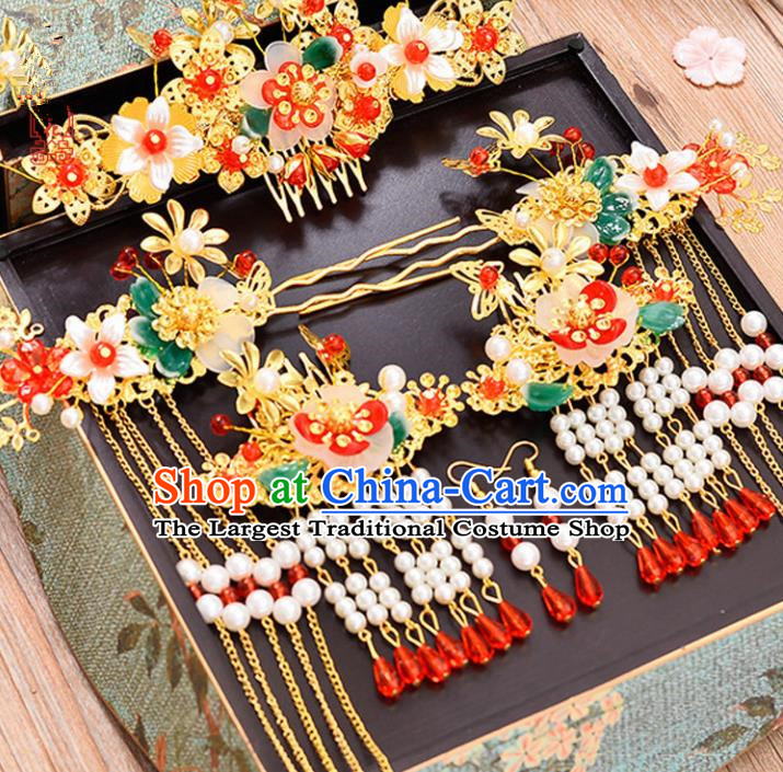 Chinese Traditional Hair Accessories Ancient Hanfu Butterfly Hair Comb Hairpins Complete Set for Women