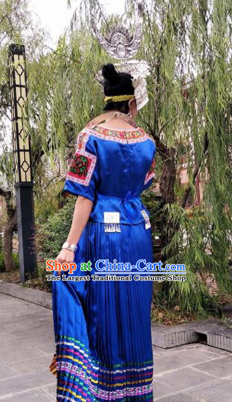 Traditional Chinese Miao Nationality Dance Clothing Hmong Ethnic Minority Costumes and Headwear
