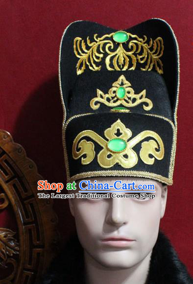 Chinese Traditional Royal Highness Hair Accessories Ancient Tang Dynasty Chancellor Black Hat for Men