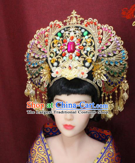 Chinese Handmade Tang Dynasty Imperial Consort Phoenix Coronet Ancient Court Hair Accessories Hats for Women