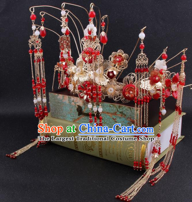 Chinese Ancient Style Hair Jewelry Accessories Cosplay Hairpins Headwear Royal Crown Headdress for Women