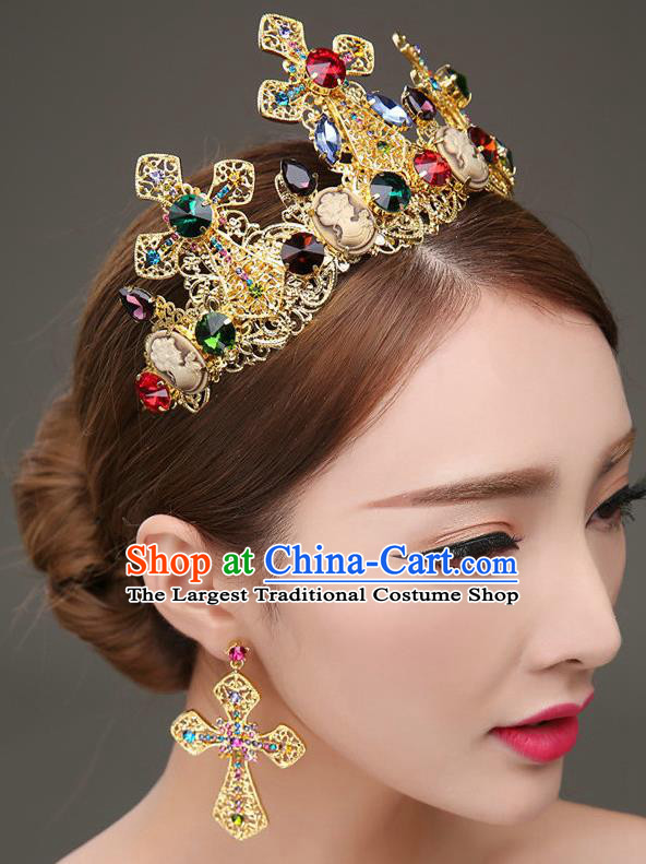 Chinese Ancient Style Hair Jewelry Accessories Cosplay Hairpins Headwear Royal Crown Headdress for Women