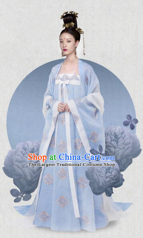 Ancient Chinese Drama The Rise of Phoenixes Tang Dynasty Crown Princess Embroidered Costumes and Headpiece Complete Set