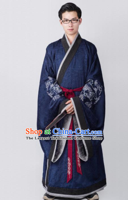 Chinese Ancient Minister Clothing Traditional Han Dynasty Chancellor Costume for Men