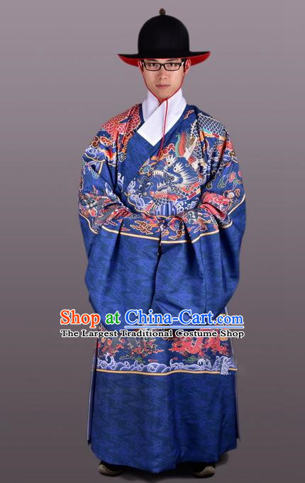 Chinese Ancient Traditional Ming Dynasty Emperor Costume Imperial Robe for Men