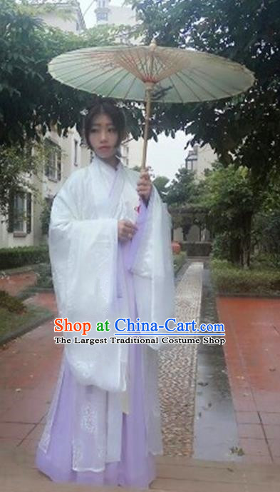 Traditional Chinese Jin Dynasty Nobility Lady Costume Ancient Embroidered Hanfu Dress for Women