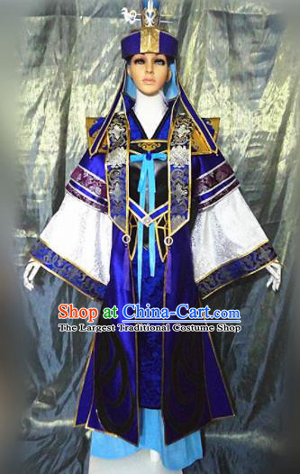 Asian Chinese Cosplay Customized Crown Prince Costume Ancient Swordsman Clothing for Men