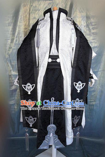 Ancient Chinese Cosplay Costume Chinese Shoes Traditional China Swordsman Clothing and Jewelry Accessories