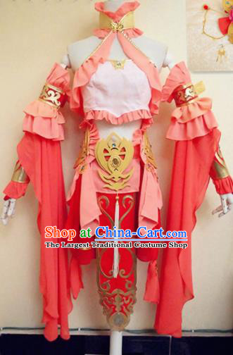 Asian Chinese Cosplay Female Warrior Knight Pink Costume Ancient Swordsman Clothing for Women