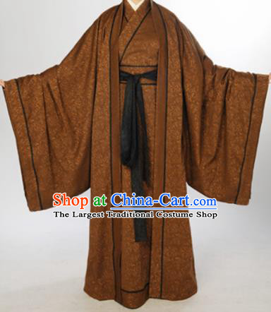 Chinese Traditional Han Dynasty Scholar Costumes Ancient Minister Robe for Men