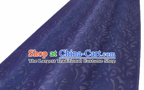 Asian Chinese Traditional Navy Silk Fabric Royal Pattern Brocade Cheongsam Cloth Silk Fabric