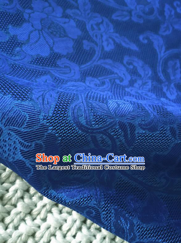 Asian Chinese Traditional Royalblue Silk Fabric Royal Pattern Brocade Cheongsam Cloth Silk Fabric
