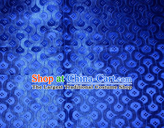 Chinese Traditional Royalblue Silk Fabric Tang Suit Brocade Cheongsam Classical Pattern Cloth Material Drapery