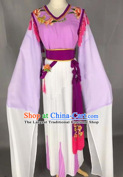 Chinese Traditional Beijing Opera Young Lady Purple Dress Peking Opera Diva Costumes for Adults