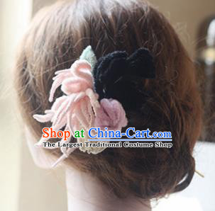 Top Chinese Traditional Hair Accessories Classical Palace Pink Chrysanthemum Hairpins for Women