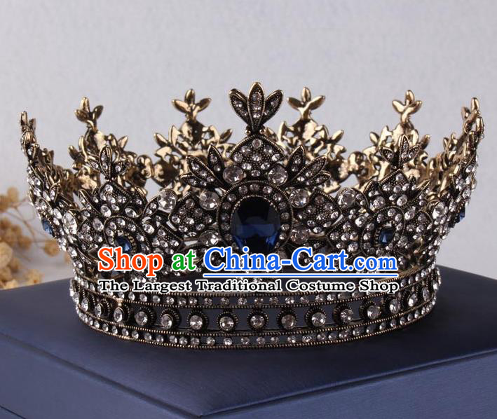 Top Grade Gothic Hair Accessories Crystal Royal Crown for Women