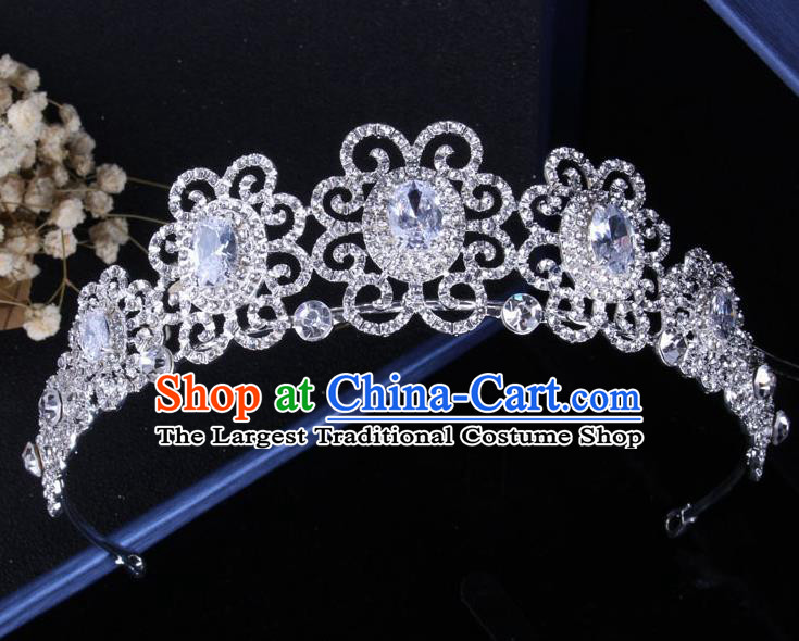Top Grade Gothic Hair Accessories Catwalks Princess Crystal Zircon Royal Crown for Women