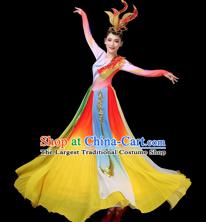 Top Grade Stage Show Costumes Group Dance Modern Dance Chorus Red Dress for Women