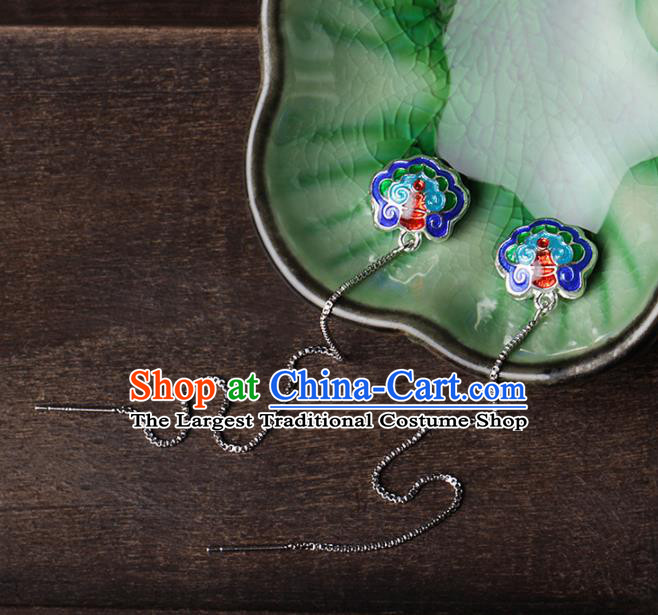Chinese Traditional Cloisonne Ear Jewelry Accessories National Hanfu Earrings for Women