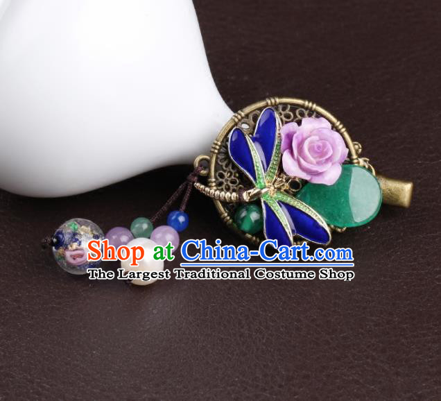 Chinese Traditional Hair Accessories National Hanfu Blueing Dragonfly Hair Claw for Women