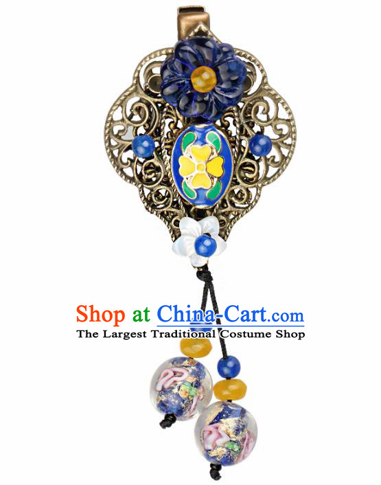 Chinese Traditional Hair Accessories National Hanfu Blueing Hair Claw for Women