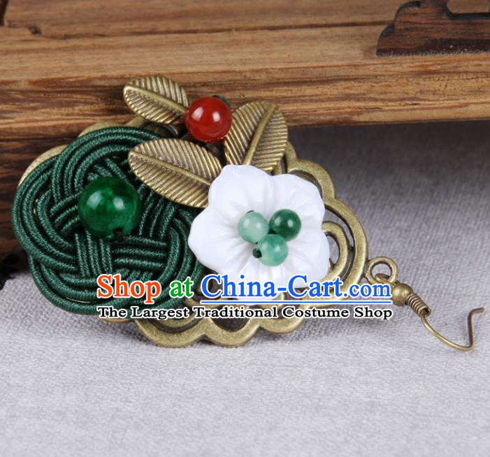 Chinese Yunnan National Earrings Traditional Classical Hanfu Ear Jewelry Accessories for Women