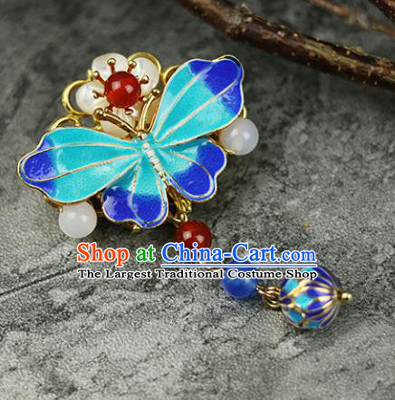 Chinese Traditional Cloisonne Butterfly Brooch Traditional Classical Hanfu Jewelry Accessories for Women