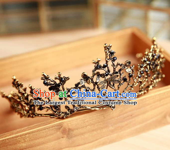 Handmade Top Grade Bride Hair Accessories Baroque Dragonfly Royal Crown for Women