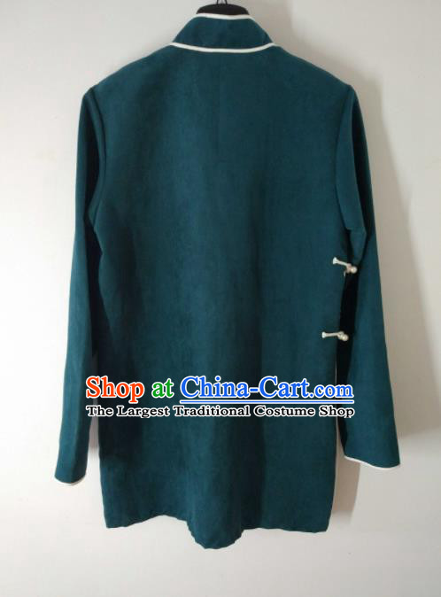 Traditional Chinese Mongol Nationality Costumes Mongols Female Folk Dance Green Blouse for Women
