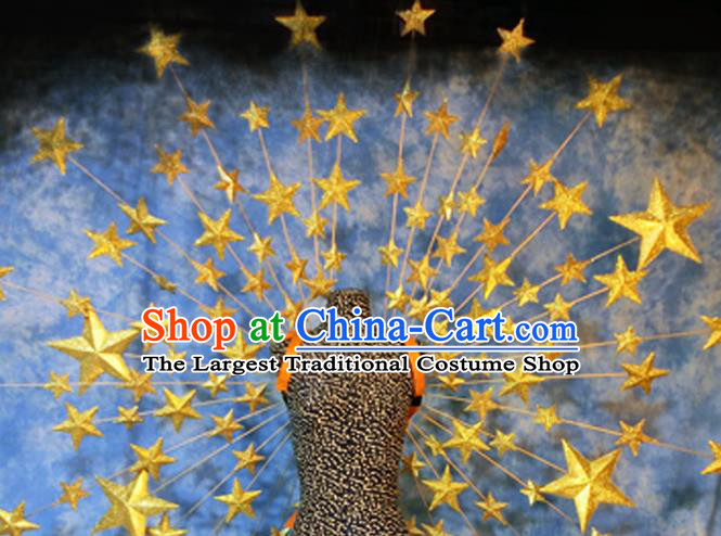 Halloween Cosplay Stage Show Props Accessories Brazilian Carnival Parade Golden Stars Wings for Women