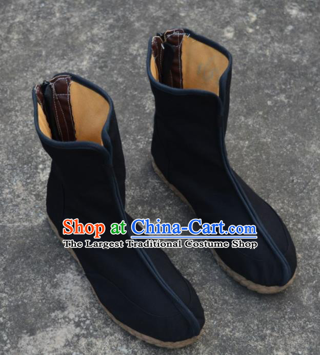 Chinese Traditional Winter Boots Ancient Swordsman Shoes Embroidered Shoes for Men
