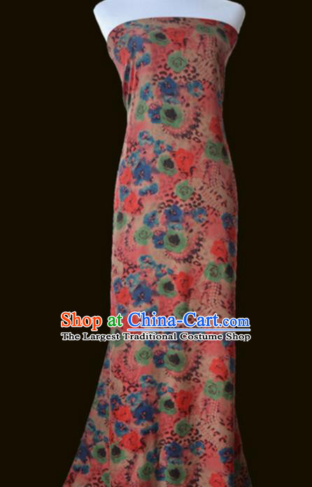Asian Printing Gambiered Guangdong Gauze Material Chinese Traditional Pattern Silk Design Brocade Fabric