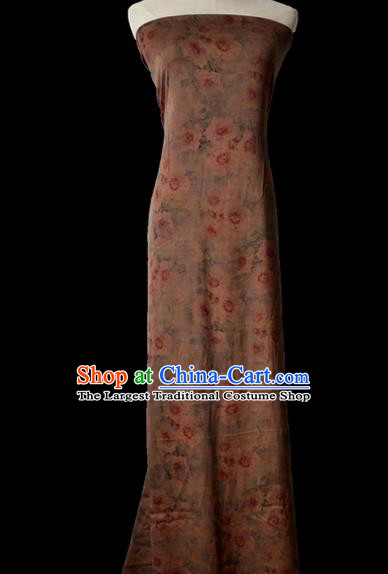 Asian Printing Gambiered Guangdong Gauze Material Chinese Traditional Flowers Pattern Silk Design Brocade Fabric