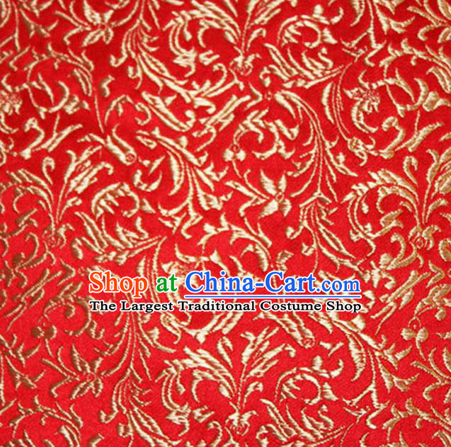 Asian Chinese Tang Suit Silk Fabric Red Brocade Material Traditional Palace Pattern Design Satin