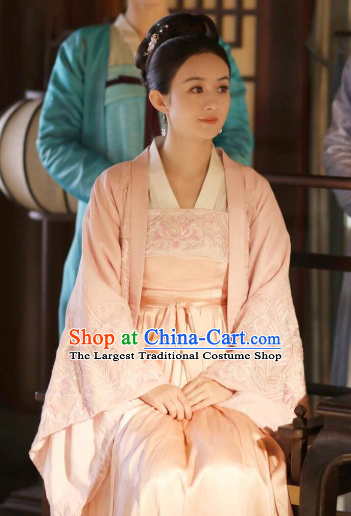 The Story of MingLan Chinese Ancient Drama Song Dynasty Marquise Embroidered Historical Costumes and Headpiece Complete Set