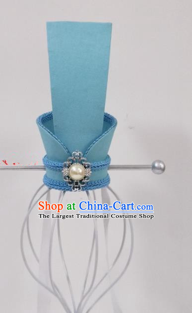 Chinese Ancient Nobility Childe Hair Accessories Han Dynasty Prince Swordsman Blue Hairdo Crown Headwear for Men