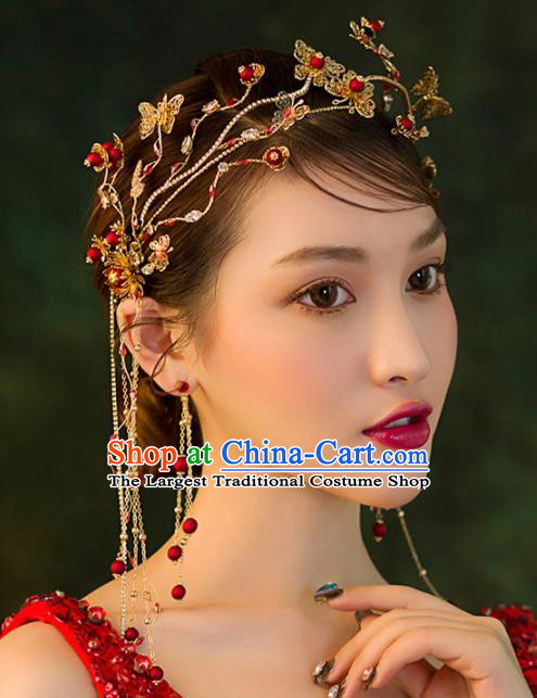 Top Grade Handmade Wedding Hair Accessories Bride Butterfly Hair Clasp Headwear for Women