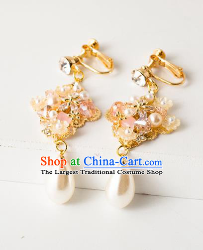 Handmade Wedding Ear Accessories Top Grade Bride Hanfu Pearls Tassel Earrings for Women