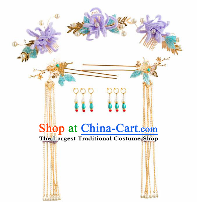 Chinese Ancient Bride Hair Combs Wedding Hair Accessories Palace Hairpins Headwear for Women