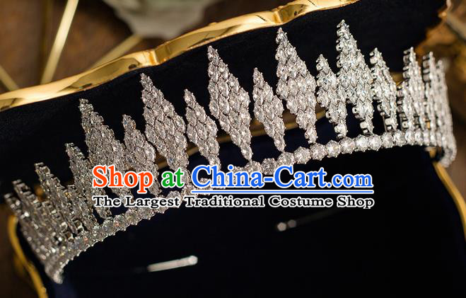 Top Grade Handmade Wedding Bride Hair Accessories Princess Crystal Royal Crown Headwear for Women