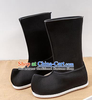 Chinese Traditional Shoes Ancient Swordsman Black Boots Opera Shoes Hanfu Boots for Men