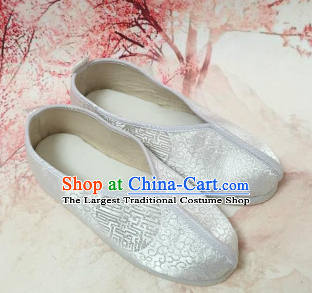 Traditional Chinese Shoes Wedding Shoes Ancient Princess Shoes White Satin Hanfu Shoes for Women